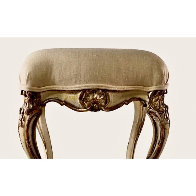 Small Giltwood Vanity Stool For Sale - Image 4 of 5