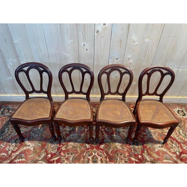 Wood Louis Philippe Caned Chairs, Set of 4 For Sale - Image 7 of 10