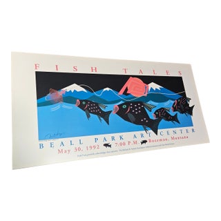 Vintage 1992 "Fish Tales" by Artist Dana C. Aaberg For Sale