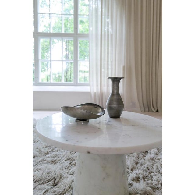 Art Deco Vase and Bowl in Pewter by Edvin Ollers, Sweden, 1950s, Set of 2 For Sale - Image 3 of 13