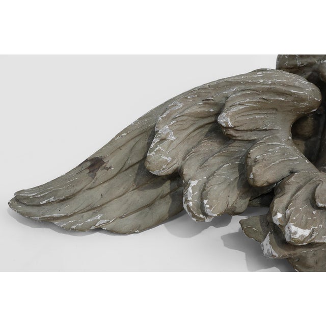 French Putti Sculpture in Limewood and Plaster, 18th Century For Sale - Image 9 of 12