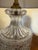 White Vintage Wildwood Crystal Lamps W/ Silk Shades Antique Brass Footed Base & Crystal Finial - Pair For Sale - Image 8 of 10