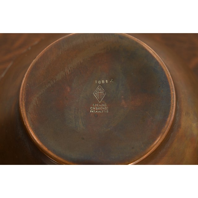 Heintz Arts & Crafts Sterling Silver on Bronze Footed Bowl For Sale - Image 13 of 15