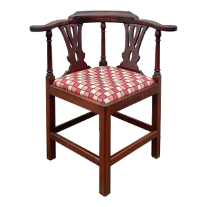 Vintage Chippendale Style Mahogany Corner Chair