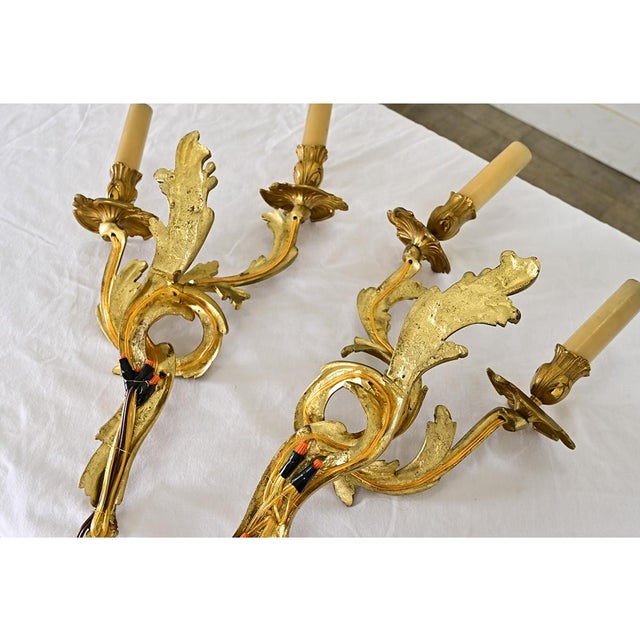 18th Century French Pair of Period Louis XV Wall Sconces For Sale - Image 10 of 12