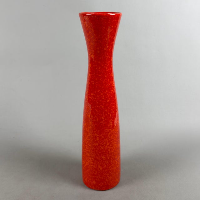 Red Ceramic Vase with Lava Effect from Artigianato Italiano, 1970s For Sale - Image 11 of 11