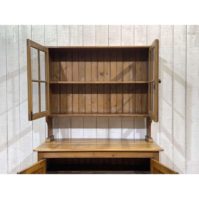 Brown English Cupboard in Fir and Walnut, 1930s For Sale - Image 8 of 16