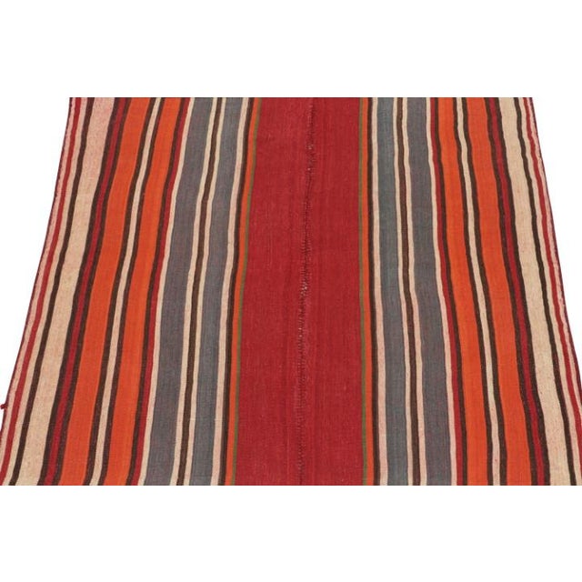 1950s Vintage Qashqai Persian Jajim Kilim in With Multicolor Stripes by Rug & Kilim For Sale - Image 5 of 7