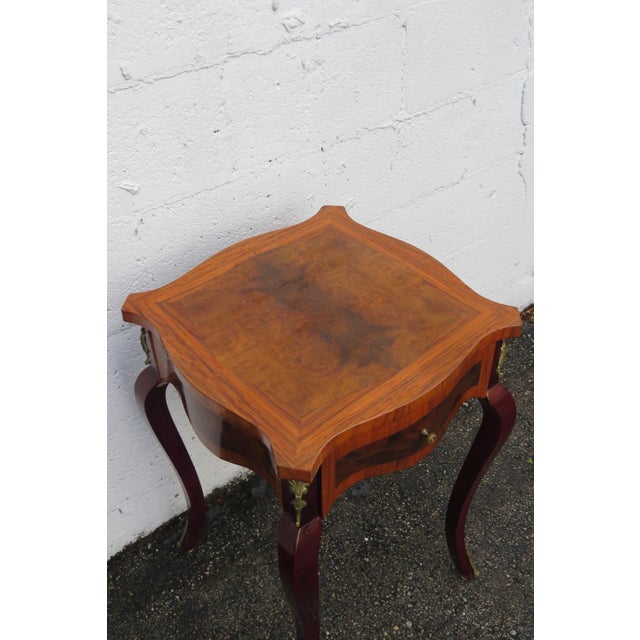 French French Inlay Tall Nightstand Side End Bedside Table 5709 For Sale - Image 3 of 12