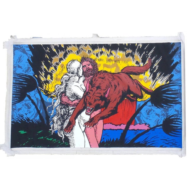 Pop Art Jerry Kearns, Lost in Paradise Huge Pop Art Original Comic Book Acrylic Painting Jerry Kearns, 1986 For Sale - Image 3 of 6