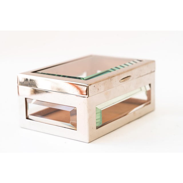 1920s Nickel-Plated, Wood and Cut Glass Box, Vienna, 1920 For Sale - Image 5 of 15