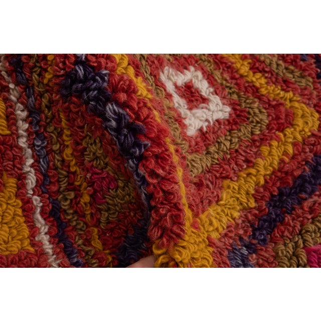 Checkered Midcentury Tulu Rug in Soft Colors 3'10" X 5'4" For Sale - Image 9 of 12