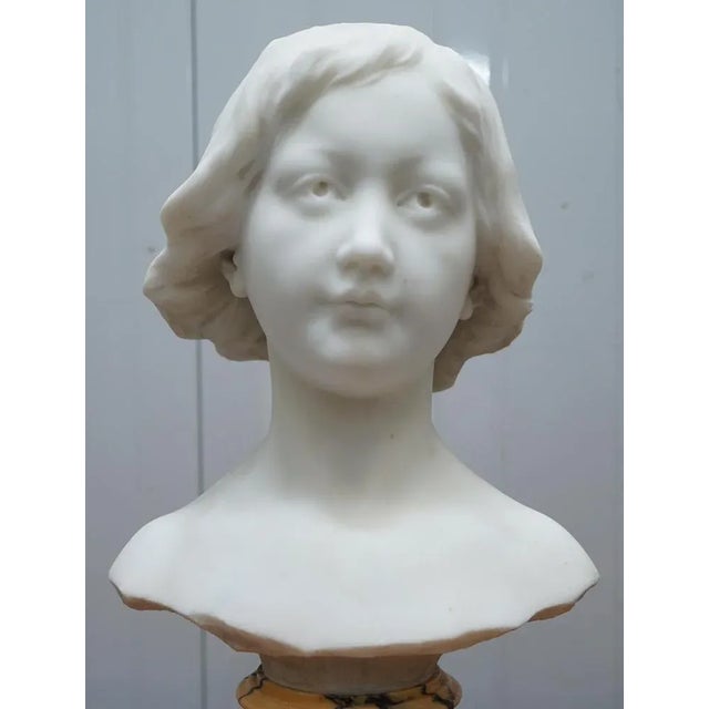 Cream Napoleon III French Solid Marble Bust For Sale - Image 8 of 18