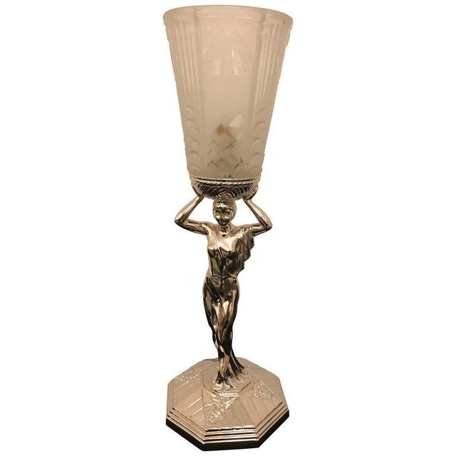 French Art Deco Table Lamp by Muller Frères Luneville For Sale - Image 13 of 13