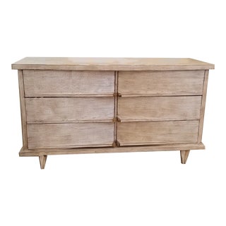 1960s White Wash Six Drawer Dresser For Sale