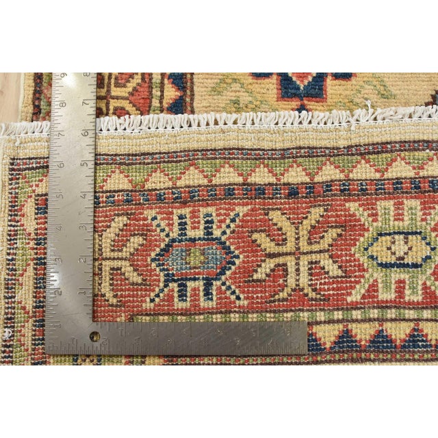 Kazak Rug 3’3” X 4’11” Beige Wool Tribal Hand-Knotted Oriental Carpet For Sale - Image 12 of 12