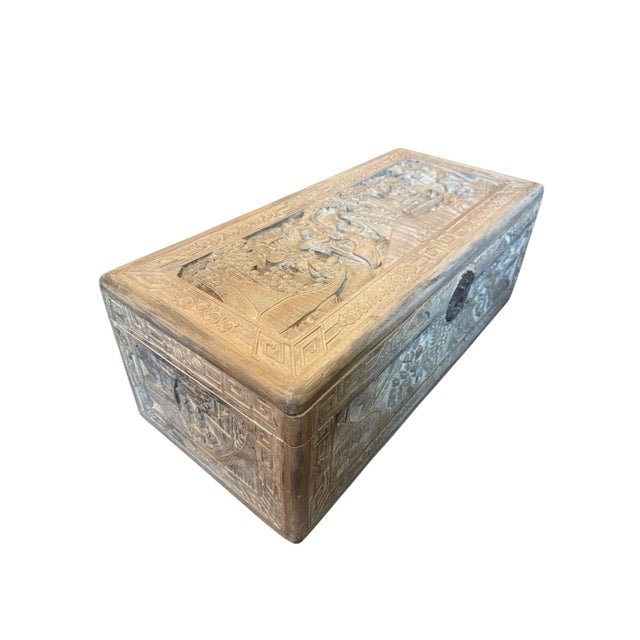 Wood Antique Chinese Export Chest For Sale - Image 7 of 15