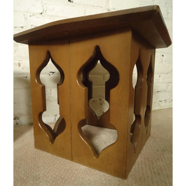 Mid-Century Modern Mid-Century Sculpted Teak Side Tables - A Pair For Sale - Image 3 of 5