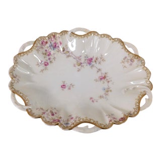 Late 18th Century Haviland and Company Pink Floral Serving Bowl For Sale