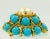 Turquoise 1960s Kenneth Jay Lane k.j.l Glass Pearl Turquoise Blue Brooch Gold Plated Vintage For Sale - Image 8 of 8