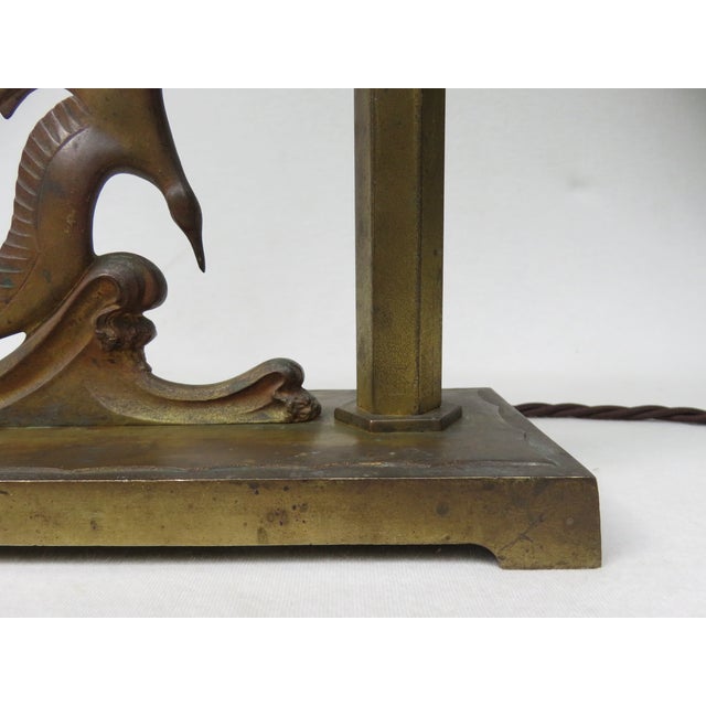 Art Nouveau Seagull Table Lamp For Sale - Image 13 of 17
