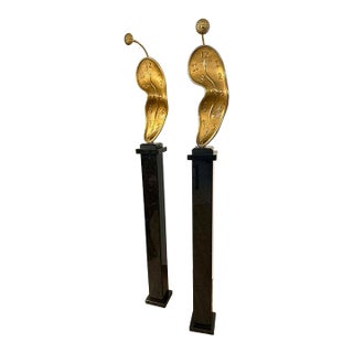 Salvador Dali, Profile of Time (Time in the Fourth Dimension), 1970 - A Pair Mounted on Marble Columns For Sale