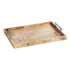 Holland 21" Long Burl Wood Design Rectangular Tray
