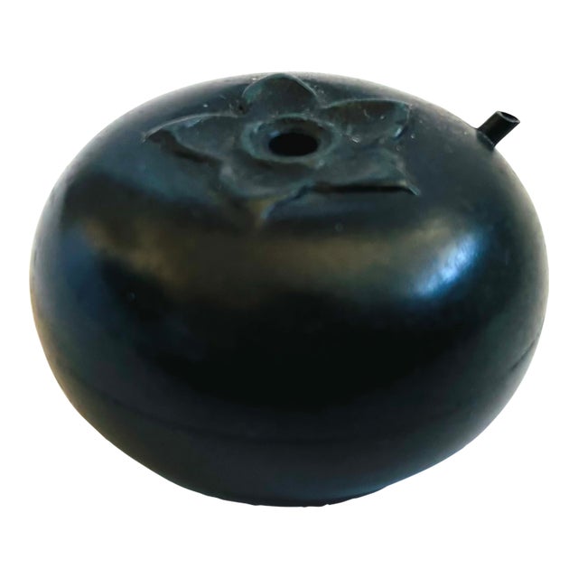 Vintage Japanese Cast Iron Persimmon Suiteki Water Dropper For Sale