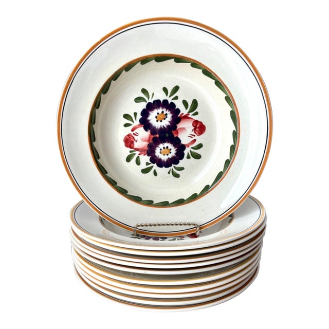 Antique Baker "Old English" Soup Bowls-Set 11 For Sale