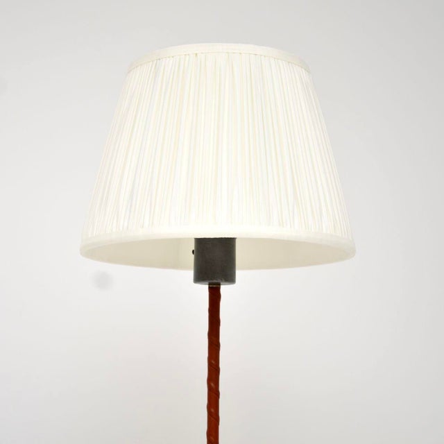 Mid-Century Modern Vintage Swedish Leather Bound Floor Lamps, 1970, Set of 2 For Sale - Image 3 of 10
