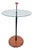 Postmodern Side Table with Ball Handle and Glass Top, 1980s For Sale