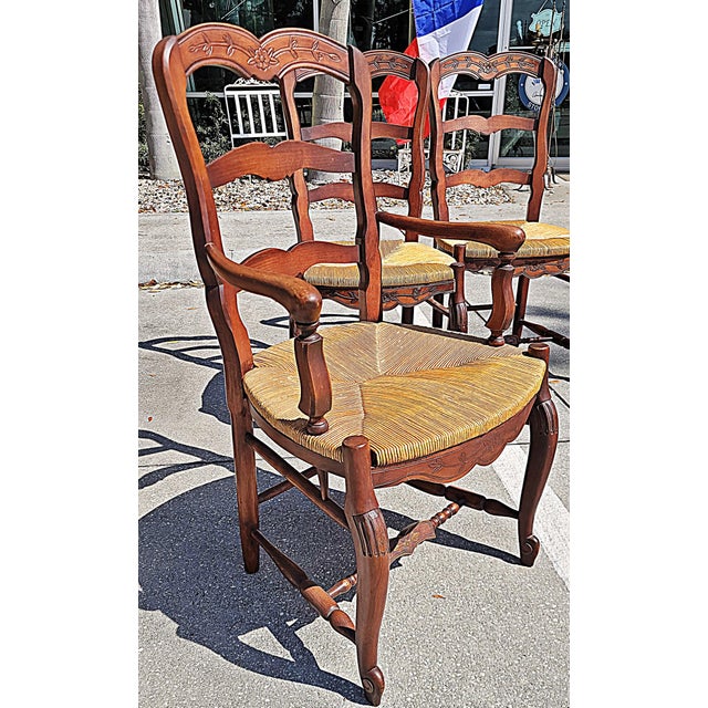1980s Country French Provencal Dining Chairs, Set of 6 For Sale In West Palm - Image 6 of 12