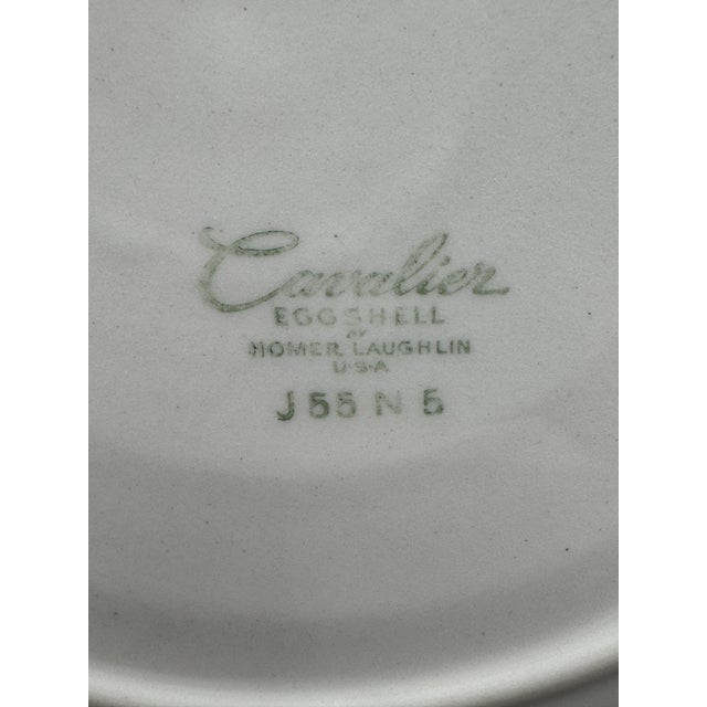 Vintage Homer Laughlin Dinner Plates Persian Garden Cavalier Eggshell Platinum - Set of 5 For Sale In Dallas - Image 6 of 6