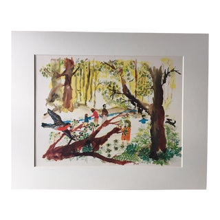 Mid-Century Classroom Teaching Poster "Exploring the Woods", 1962 For Sale