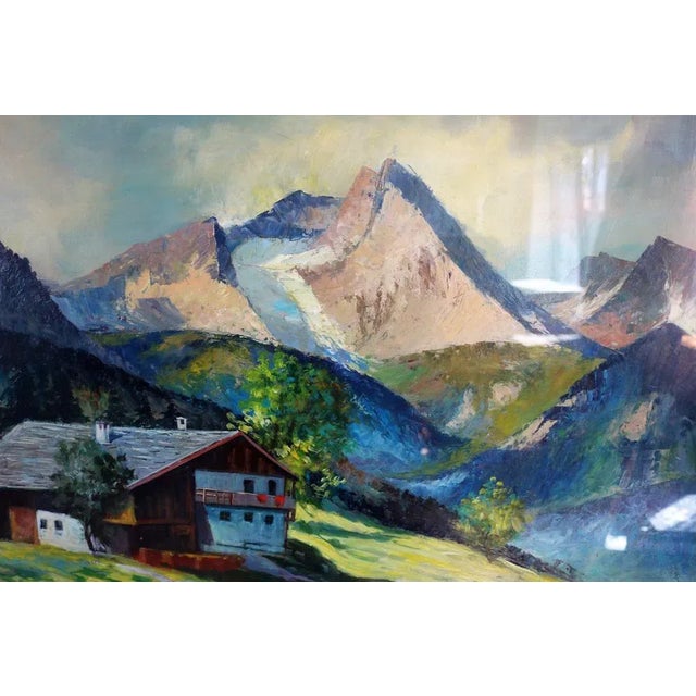 1970s Piero Leo, Mountain Landscape, 1974, Oil on Faesitis For Sale - Image 5 of 13
