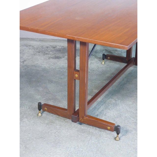 Brown Italian Table in Wood, 1960s For Sale - Image 8 of 9