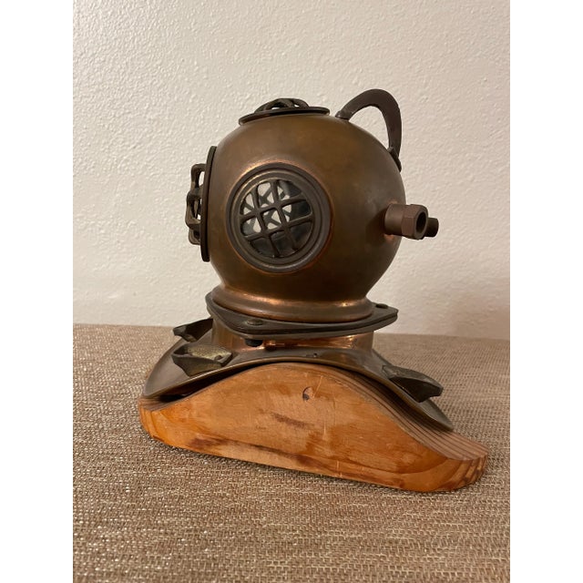 Metal 1960s Brass Diving Helmet Sculpture For Sale - Image 7 of 9