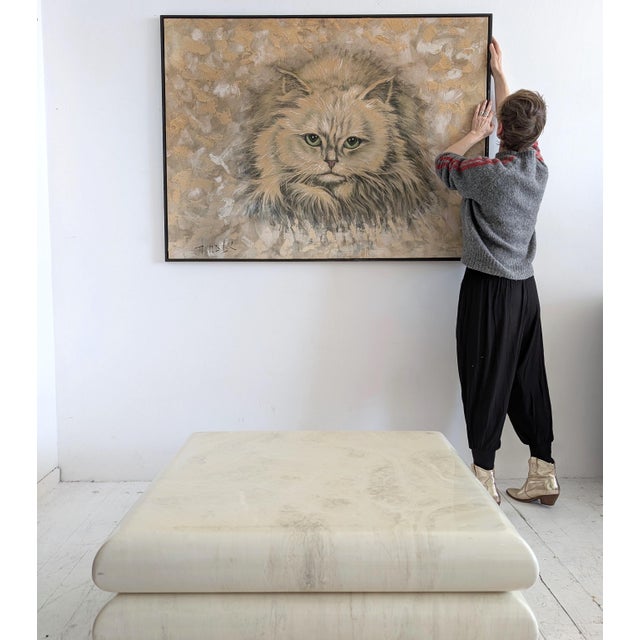 Huge Vintage Mid-Century American Painting of Persian Cat by Thomas Lee, 1970s For Sale - Image 4 of 11