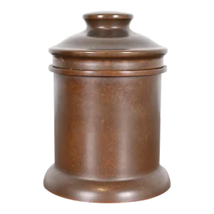 Heintz Arts & Crafts Bronze Round Container With Lid, Circa 1910