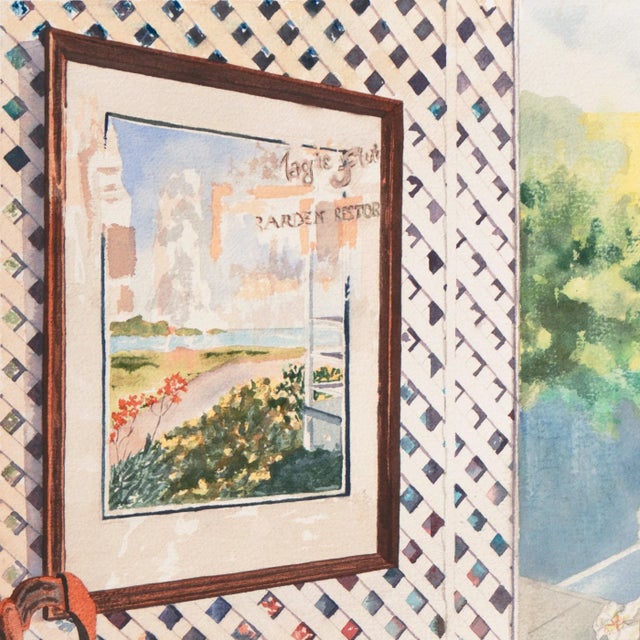 'Patio' by Elizabeth Greaf, 1990, San Francisco Academy of Art, Williamsburg, Virginia, Long Island, New York For Sale In Monterey, CA - Image 6 of 8