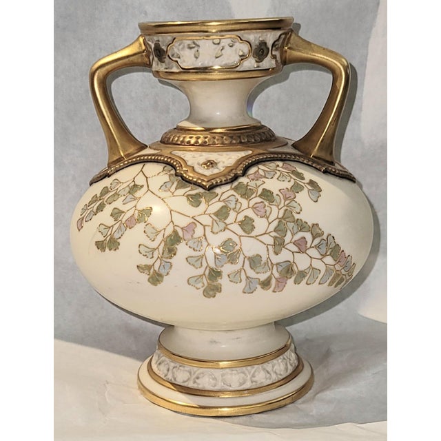 Early 20th Century Royal Worcester Handled Urn Vase For Sale In West Palm - Image 6 of 11