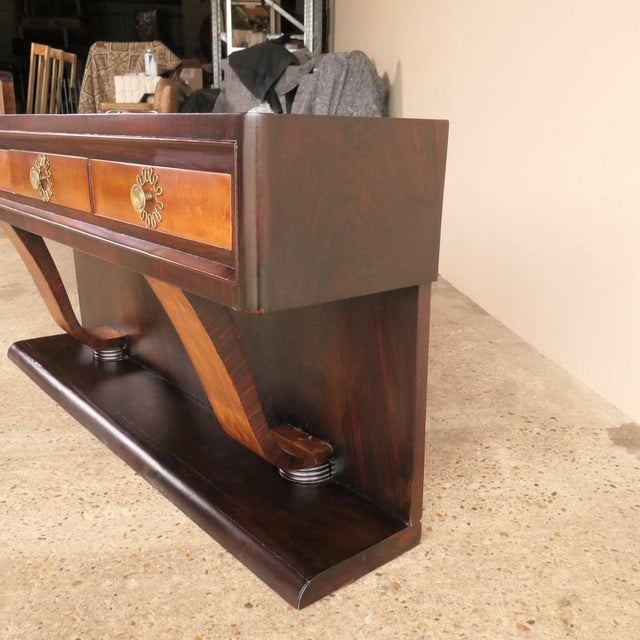 Wood Italian Low Console Table, 1950s For Sale - Image 7 of 18
