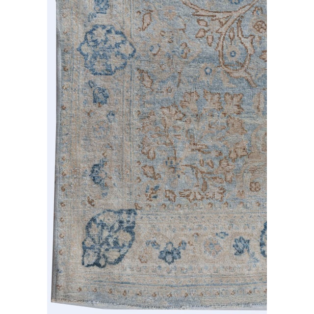 Blue Antique Circa 1900 Blue Oversize Kerman Hand Knotted Wool Runner 2ft 9in X 23ft 6in For Sale - Image 8 of 10