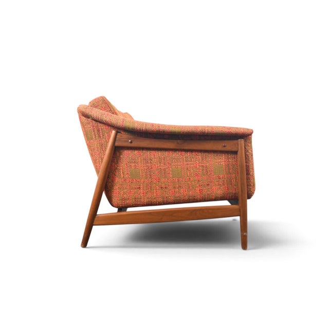 Mid 20th Century Folke Ohlsson Walnut Framed Mid Century Loveseat For Sale In San Francisco - Image 6 of 11