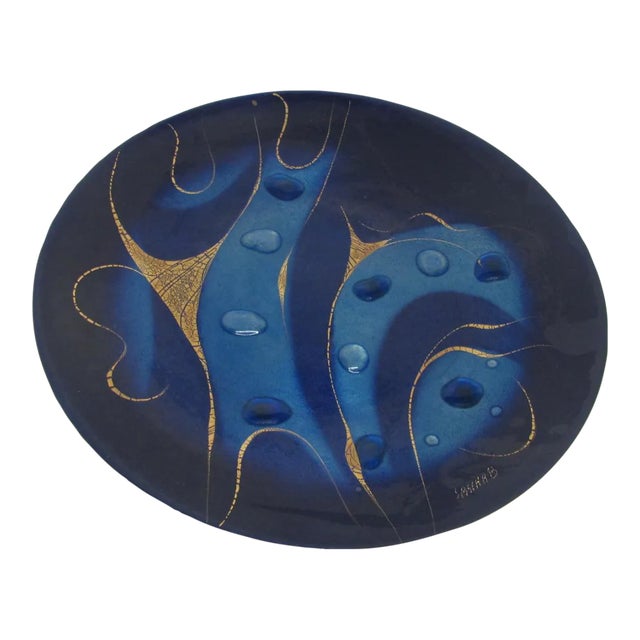 1970s Sascha Brastoff Copper Glass and Enamel Wall Plaque For Sale