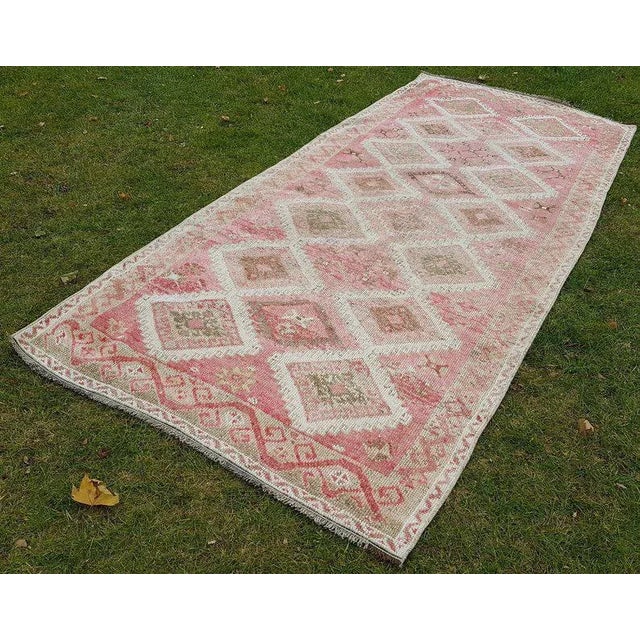 Handwoven Wool Turkish Oushak Runner 4′11″ × 10′10″ For Sale - Image 11 of 11