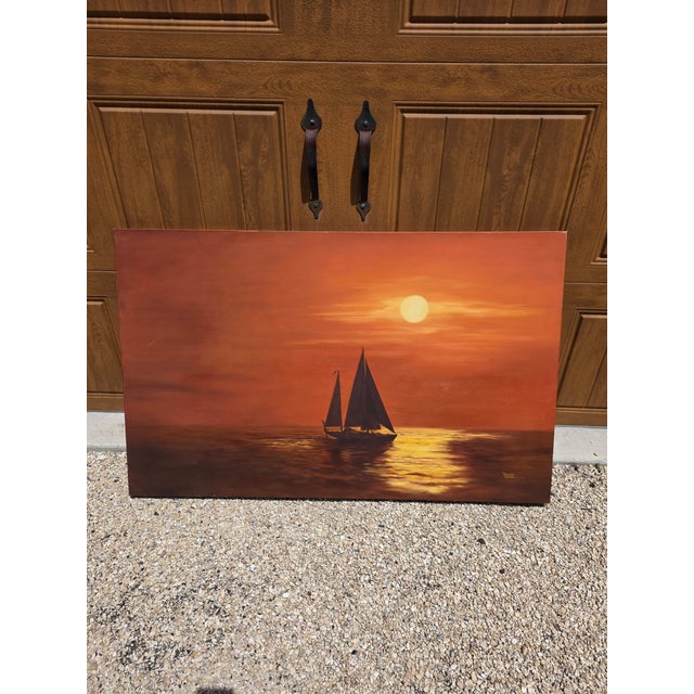 Deane Olson Sailboat Painting For Sale - Image 9 of 11