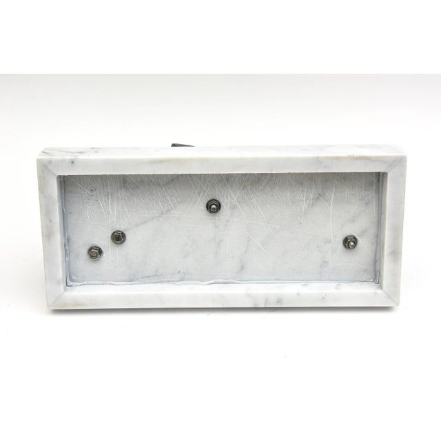 Vintage Abstract Signed Jean Arp Style Bronze Sculpture on White Carrara Marble Base For Sale - Image 12 of 13
