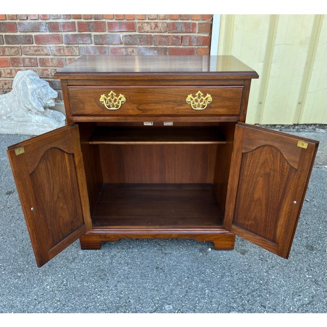 Brown Henkel Harris Black Walnut Nightstand For Sale - Image 8 of 9