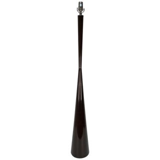 Modern Phillip Powell Style Conical Wood Floor Lamp For Sale